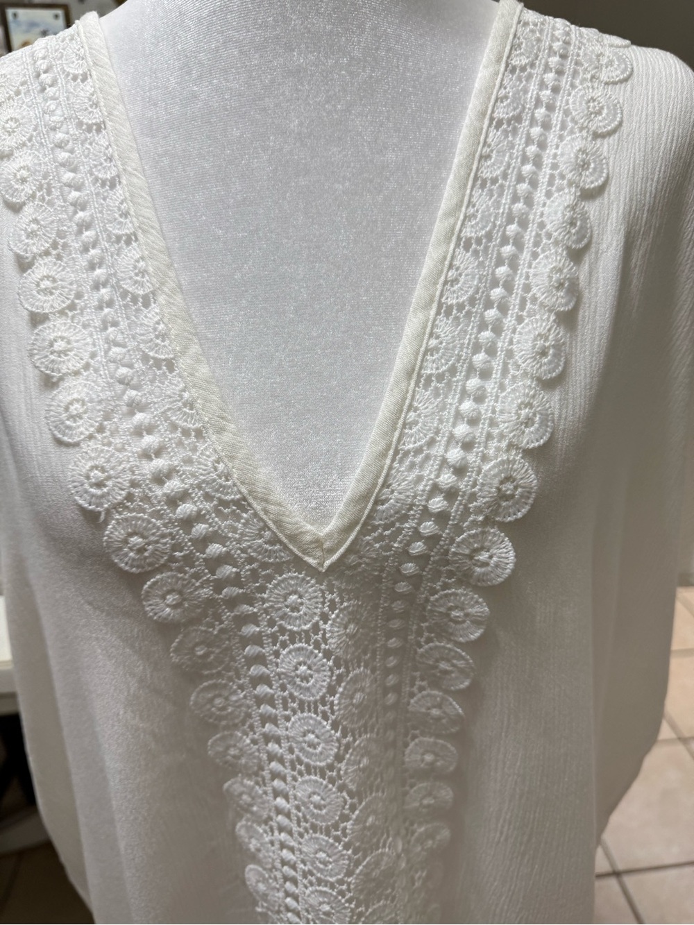 Kona Sol White Boho Swim Cover-Up – Size Small - Picture 3 of 11